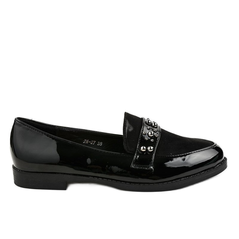 Scarpe slip-on nere con borchie JN-27 nero
