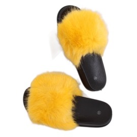 Giallo CK107P Pantofole in pelliccia gialla