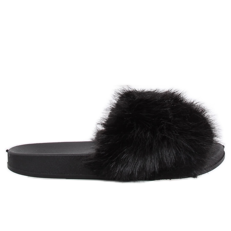 Nero CK107P Pantofole nere con pelliccia