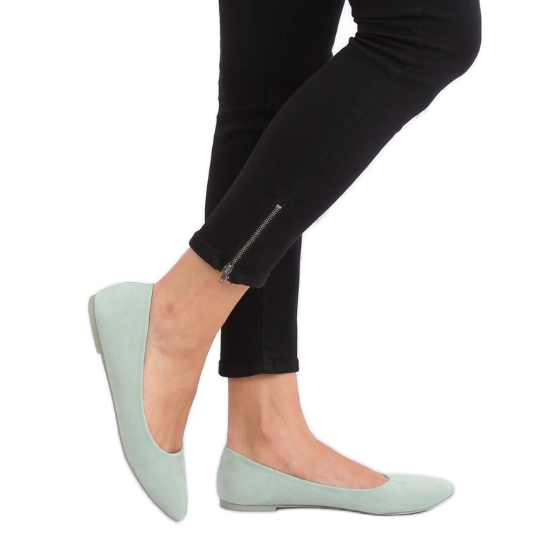 Ballerine in camoscio liscio celadon CC212P Verde