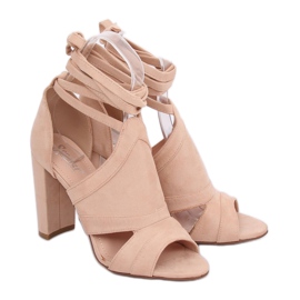 Sandali allacciati alla caviglia beige NS112P Beige