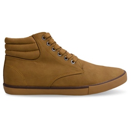 Eleganti sneakers alte Y034 Camel marrone