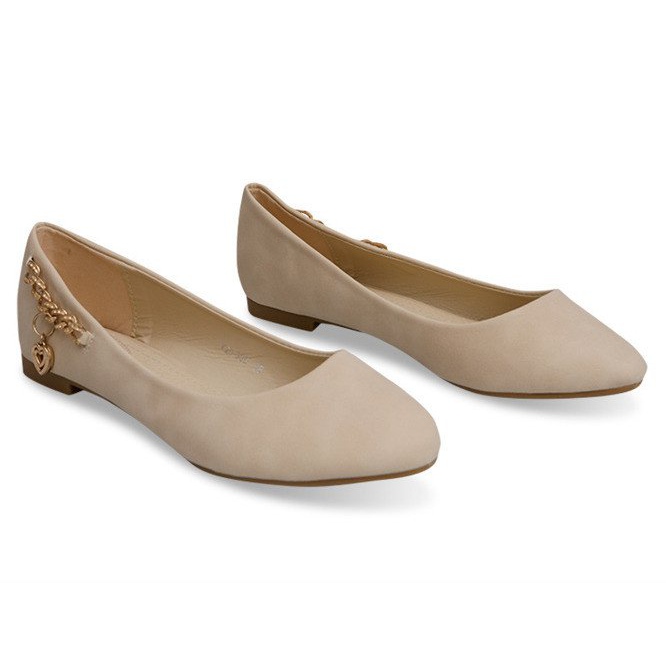 Ballerine Con Catena In Oro E Cuore Y20-90B Beige nero