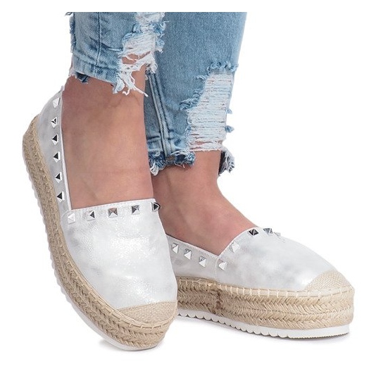Espadrillas argentate sulla zeppa Glam grigio