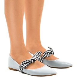 Ballerine stringate blu con fiocchi NK07P
