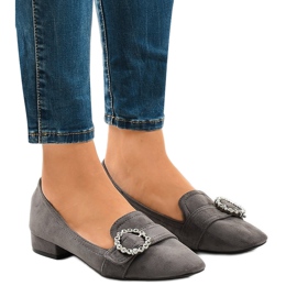 Décolleté in camoscio grigio L419