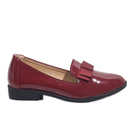 Mocassini donna rossi con fiocco F158 rosso