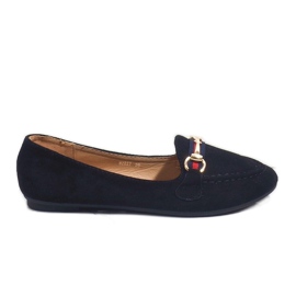 Mocassini neri ballerine con fibbia B2027 nero