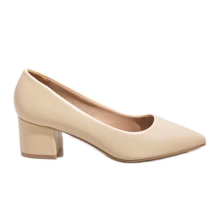 Décolleté classiche beige sul montante A-3371