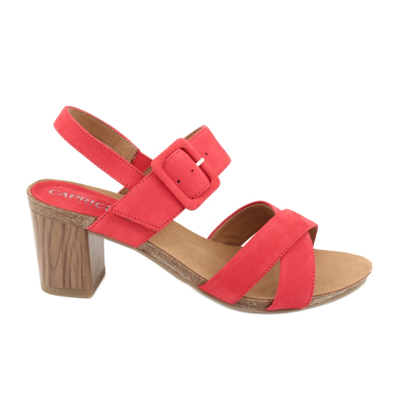 Sandali rossi sul post Caprice 28317 rosso