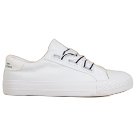 SHELOVET Comode scarpe da ginnastica in tessuto bianco