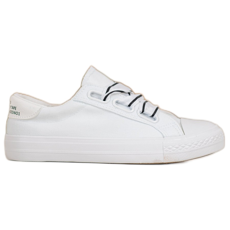 SHELOVET Comode scarpe da ginnastica in tessuto bianca