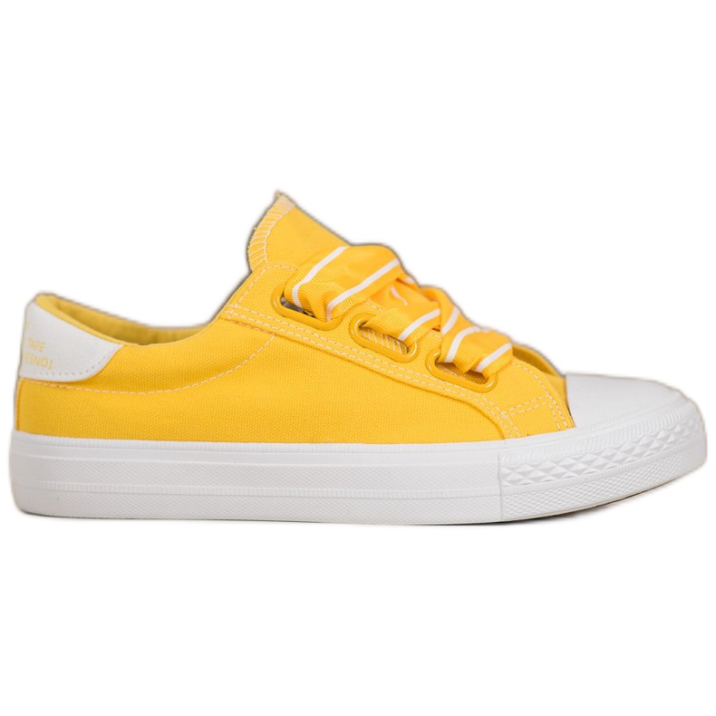 SHELOVET Comode scarpe da ginnastica in tessuto giallo