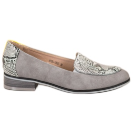 Mocassini VINCEZA con stampa serpente grigio