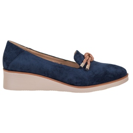 Lords blu navy sulla zeppa VINCEZA