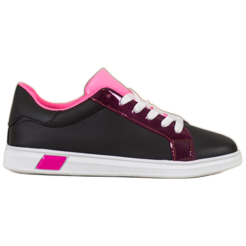 Ideal Shoes Sneakers Alla Moda Con Ecopelle nero multicolore