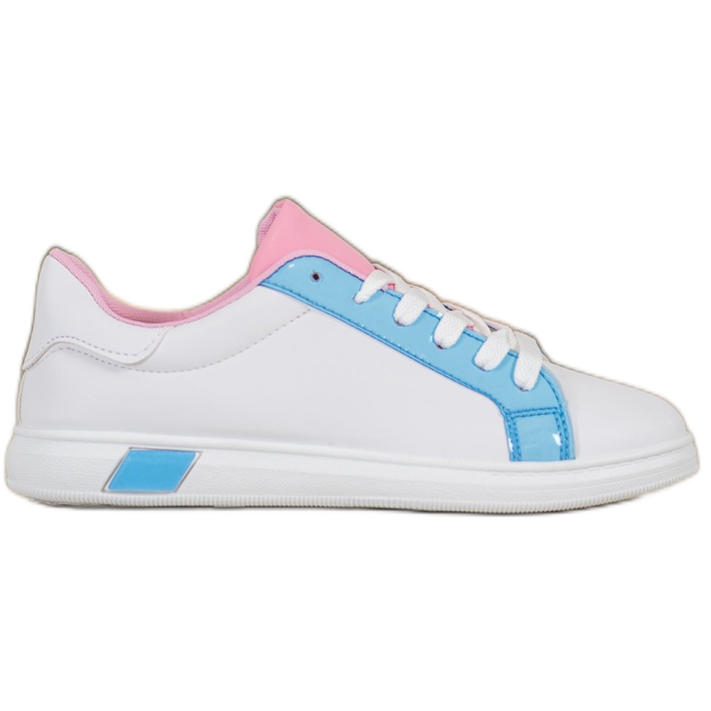Ideal Shoes Sneakers Alla Moda Con Ecopelle bianca blu rosa multicolore