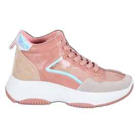 Ideal Shoes Stivali Alti Sulla Piattaforma rosa multicolore