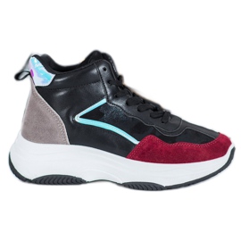 Ideal Shoes Stivali Alti Sulla Piattaforma nero multicolore