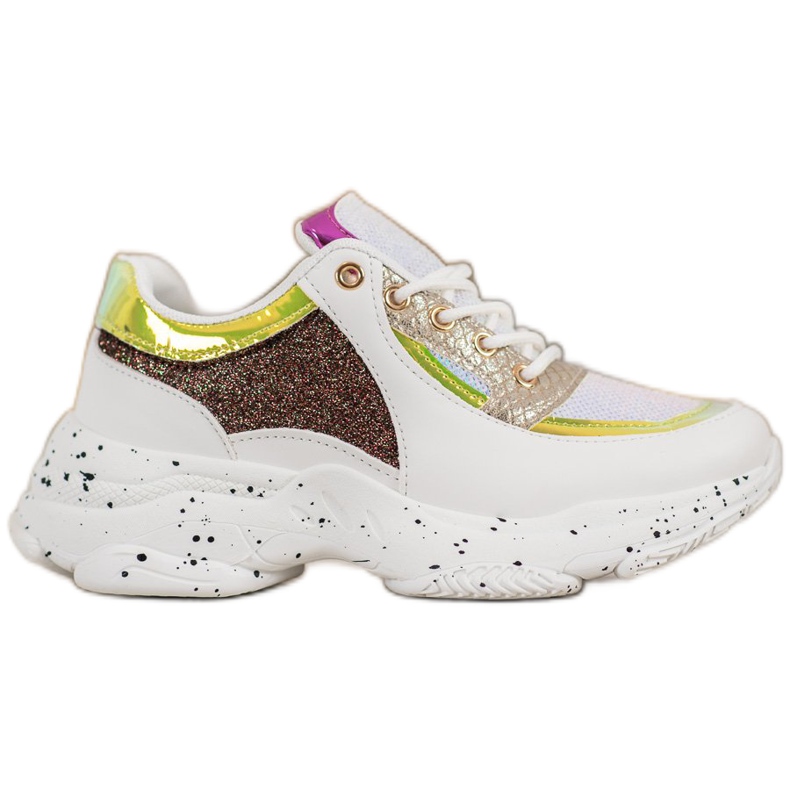SHELOVET Sneakers Con Paillettes Sulla Piattaforma bianca giallo