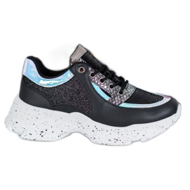 SHELOVET Sneakers Con Paillettes Sulla Piattaforma nero multicolore