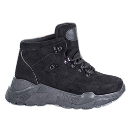 Queentina Sneakers in pelle scamosciata nero