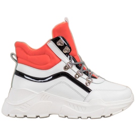 Ideal Shoes Stivali alla moda bianco arancia multicolore