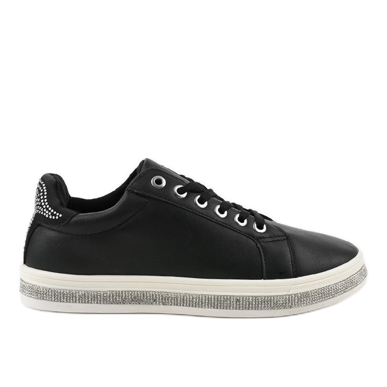 Sneakers nere decorate con sneakers 1152-Y nero
