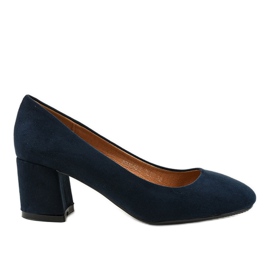 Décolleté in camoscio blu navy sul post FM1089