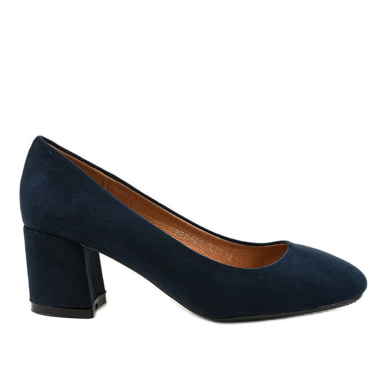 Décolleté in camoscio blu navy sul post FM1089
