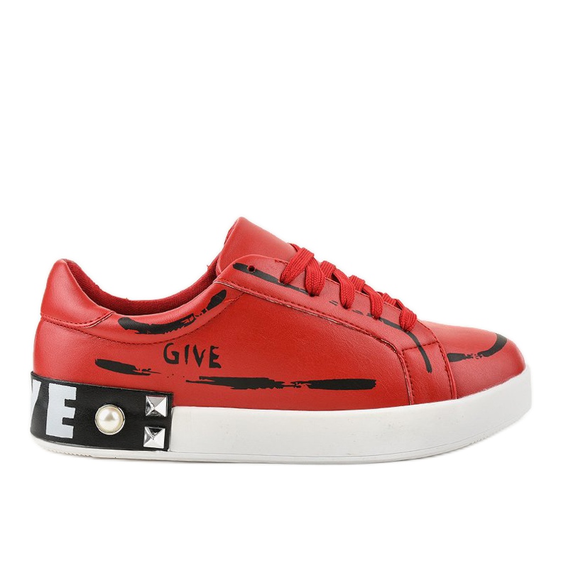 Sneakers rosse decorate con borchie G272 rosso