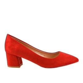 Décolleté rosse su palo in ecopelle scamosciata FM3030 rosso