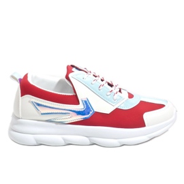Sneakers sportive bianche da donna W-3112 bianca rosso multicolore