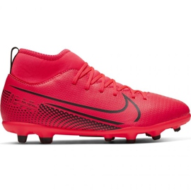 Nike Mercurial Superfly 7 Club FG / MG Jr AT8150-606 scarpe da calcio rosso arance e rosse