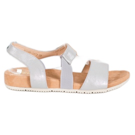 SHELOVET Comodi sandali argento grigio