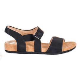 SHELOVET Comodi sandali neri nero
