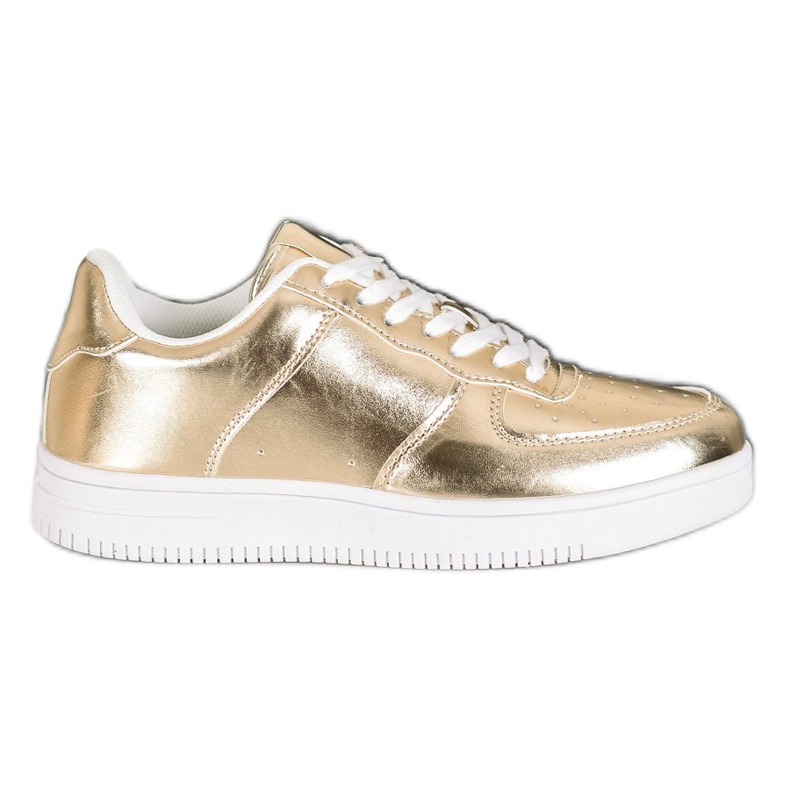 SHELOVET Sneakers Dorate Con Ecopelle d'oro