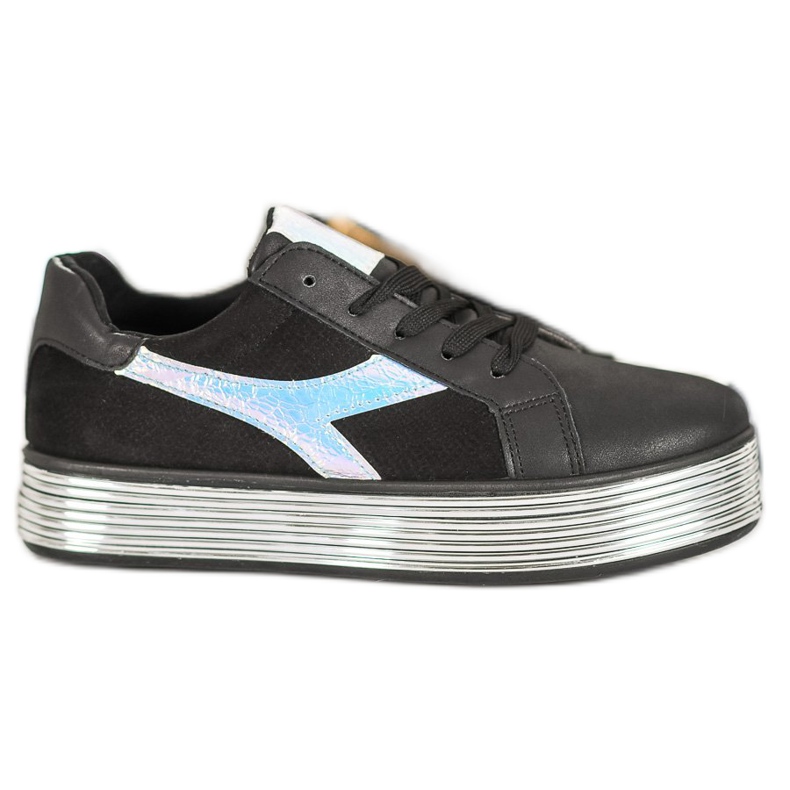 Ideal Shoes Sneakers Con Effetto Holo nero giallo