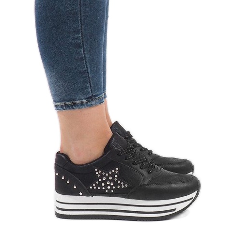 Sneakers sportive nere sulla piattaforma BM1916-5 nero