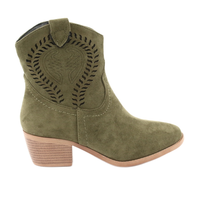 M.Daszyński Casual Stivali da cowboy da donna Daszyński 1921, pelle scamosciata verde