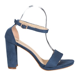 Goodin Sandali in pelle scamosciata su un bar blu