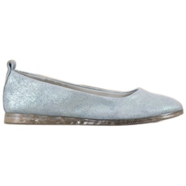 Sergio Leone Ballerine in tessuto con glitter blu