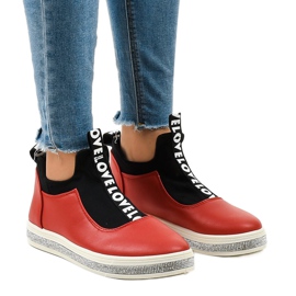 Sneakers senza lacci in lycra rosse 1155-Y rosso