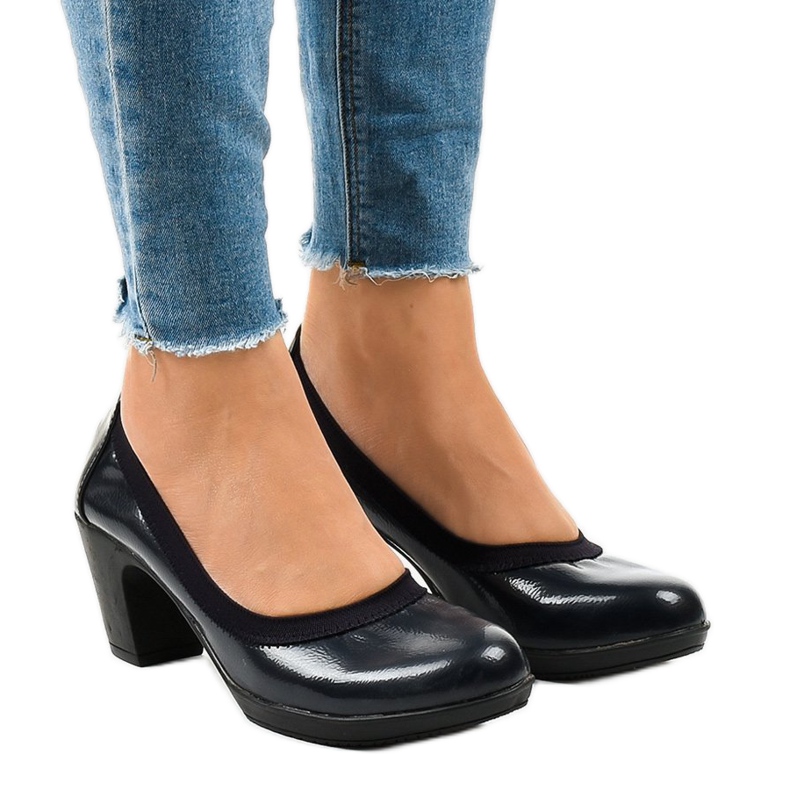 Décolleté laccate blu navy sul palo 579-2