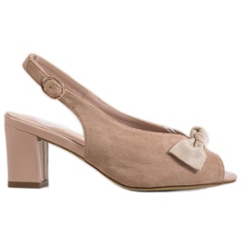Sergio Leone Sandali Open Toe Con Fiocco marrone