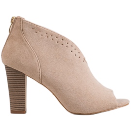 Stivali open toe VINCEZA beige