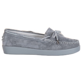 Filippo Mocassini classici in pelle grigio