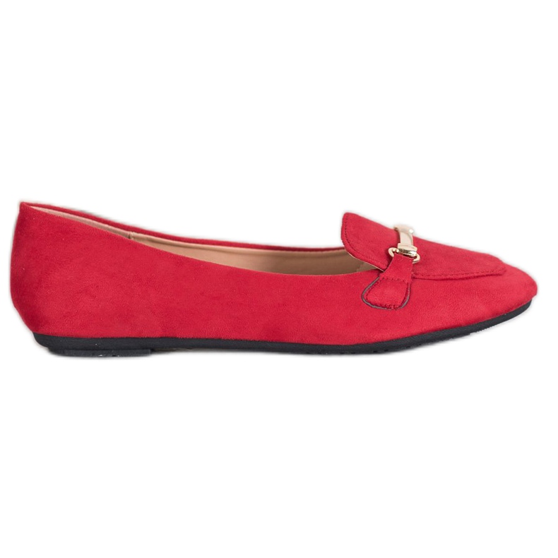 SHELOVET Ballerine in camoscio rosso