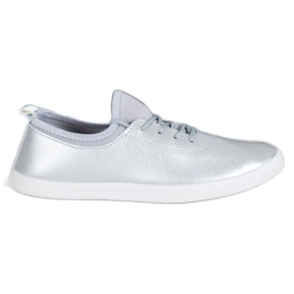 SHELOVET Sneakers Leggere Con Ecopelle grigio