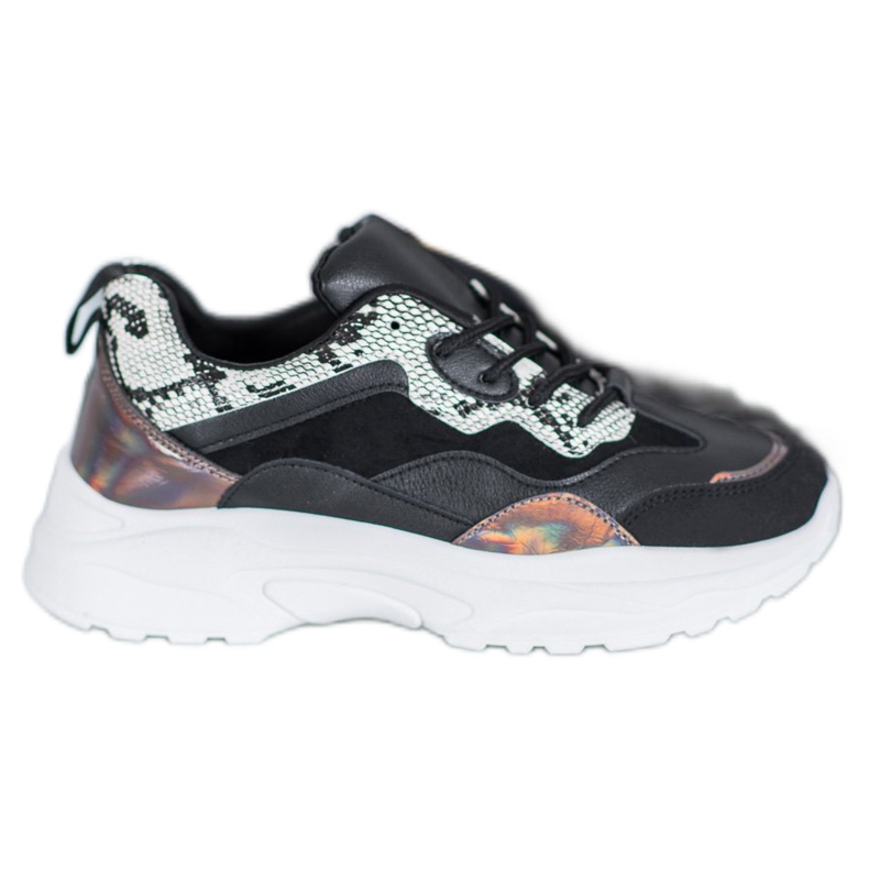 SHELOVET Sneakers Allacciate Con Ecopelle nero multicolore